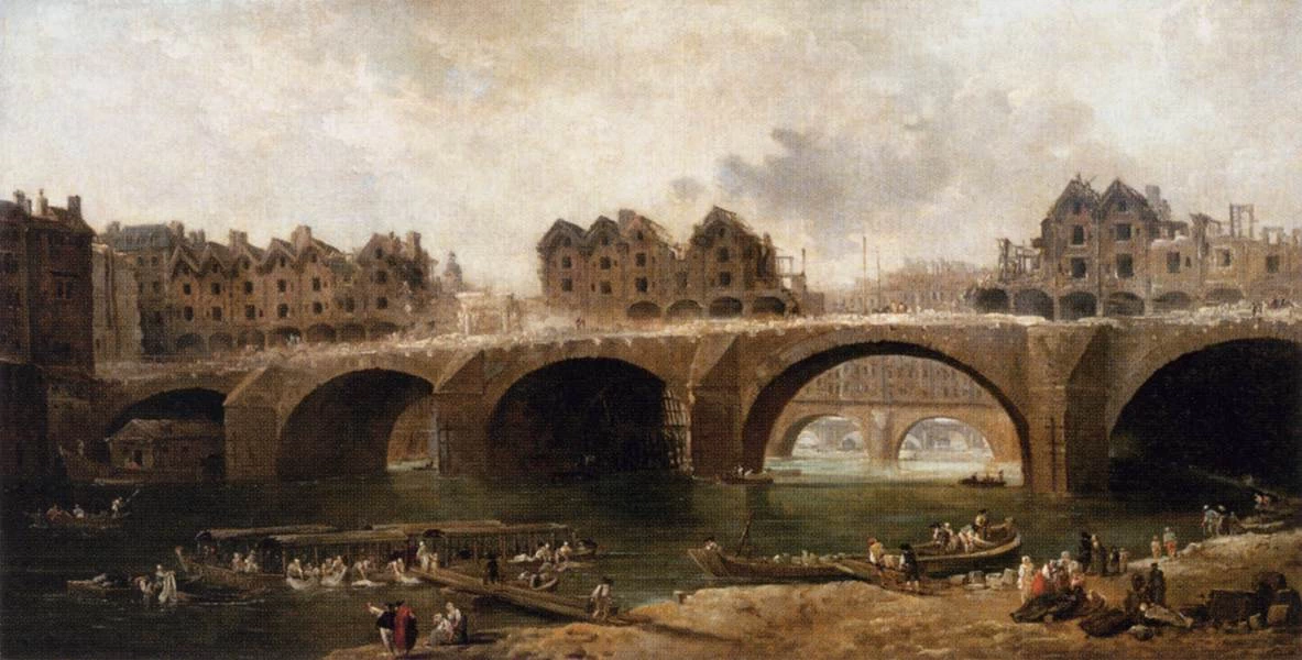 Demolizione delle Case sul Pont Notre - Dame, Louvre, Parigi